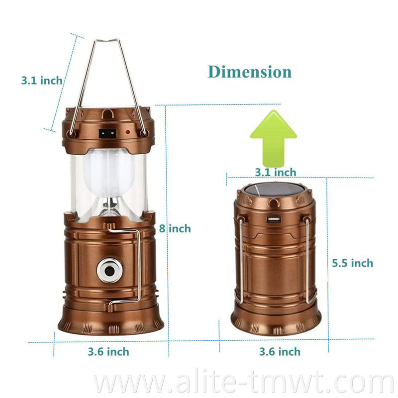 2 Pack Handheld Lantern 5v USB Charger Solar Rechargeable LED Camping Lantern For Hurricane